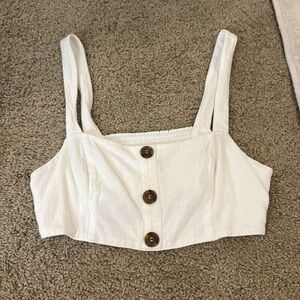 Show Me Your Mumu Adeline White Crop Top Size L